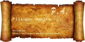 Pilinger Amrita névjegykártya